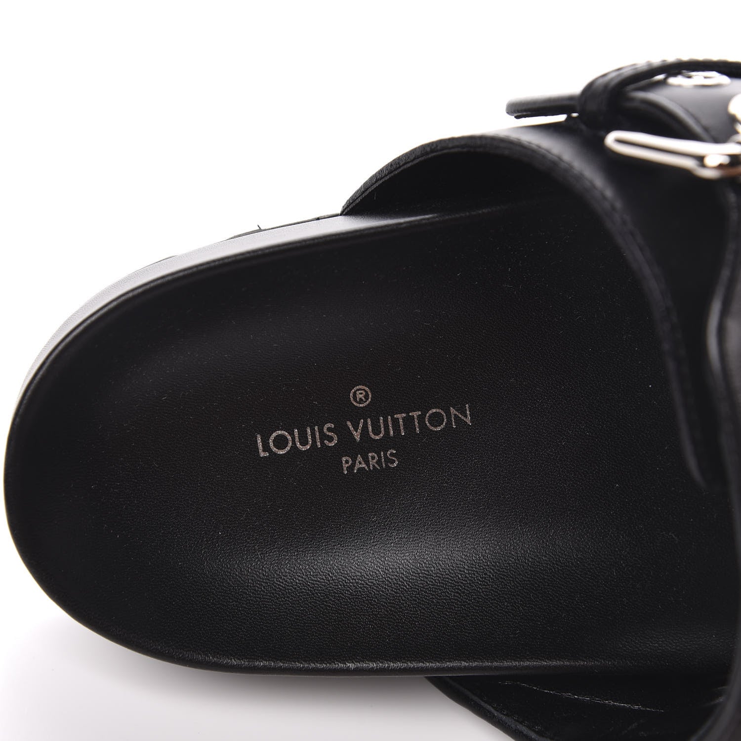Louis Vuitton Calfskin New Wave Bom Dia Mule Sandals 37 Black 7 of 9