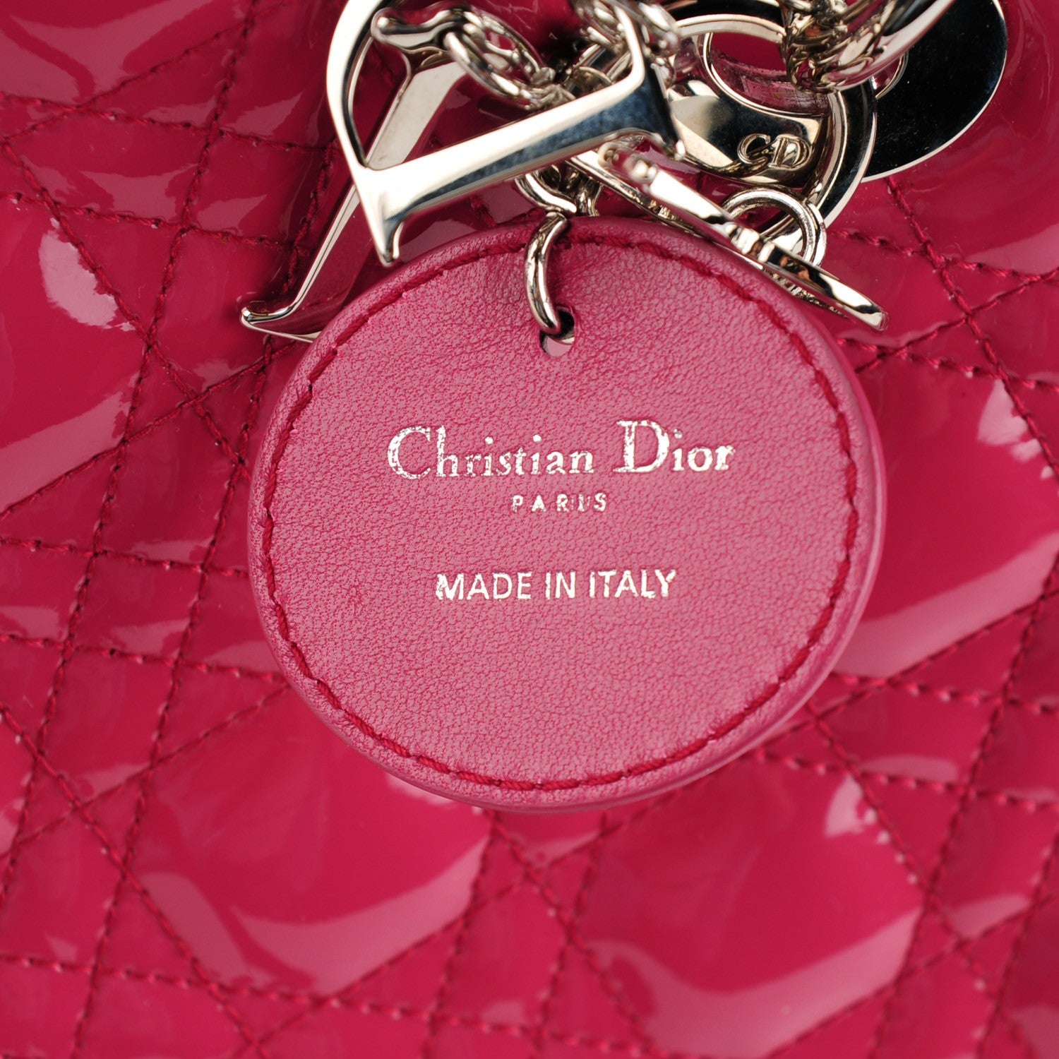 Christian Dior Patent Cannage Large Lady Dior Fuchsia 9 of 9