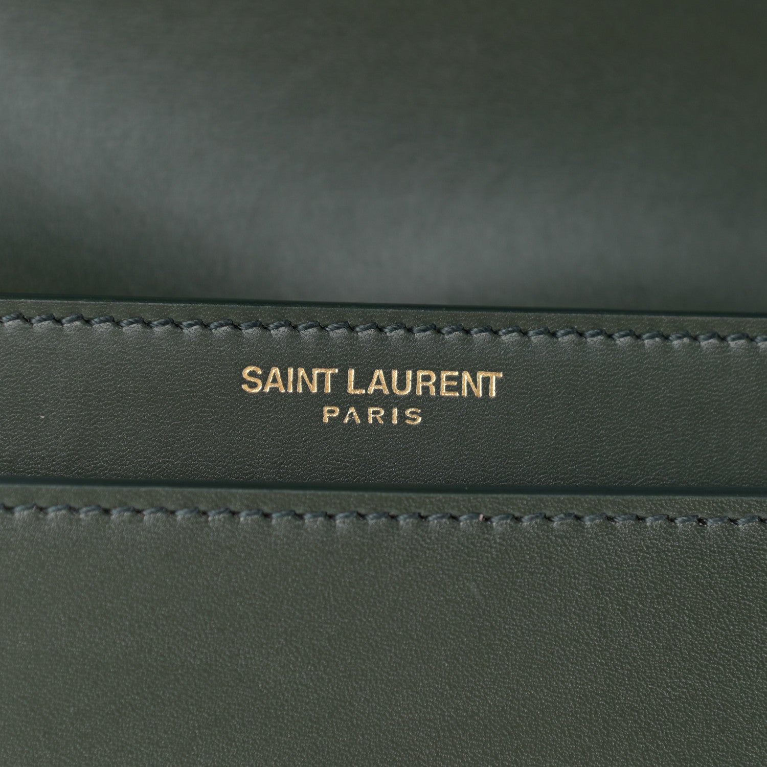 Saint Laurent Smooth Calfskin Monogram Cassandra Clasp Bag Dark Green 7 of 10