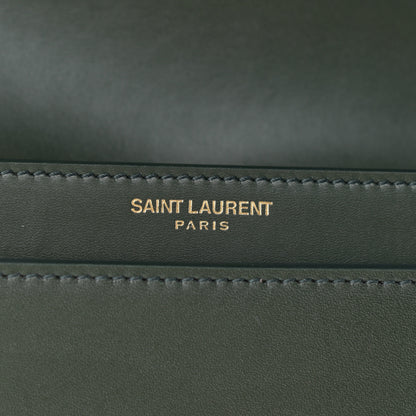 Saint Laurent Smooth Calfskin Monogram Cassandra Clasp Bag Dark Green 7 of 10