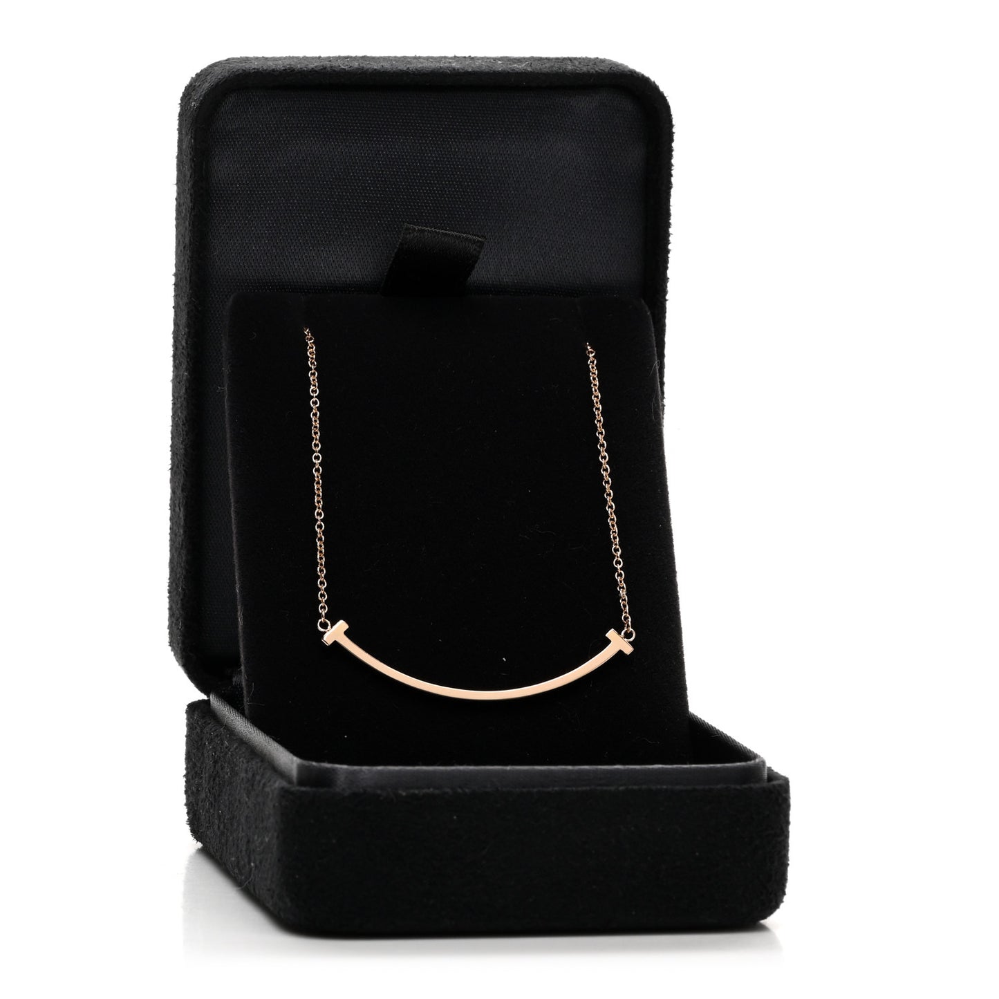 18K Rose Gold Small T Smile Pendant Necklace