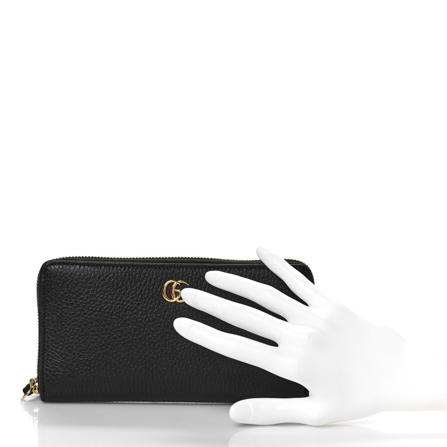 Dollar Calfskin GG Marmont Zip Around Wallet Black