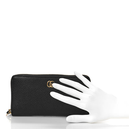Gucci Dollar Calfskin GG Marmont Zip Around Wallet Black 2 of 9