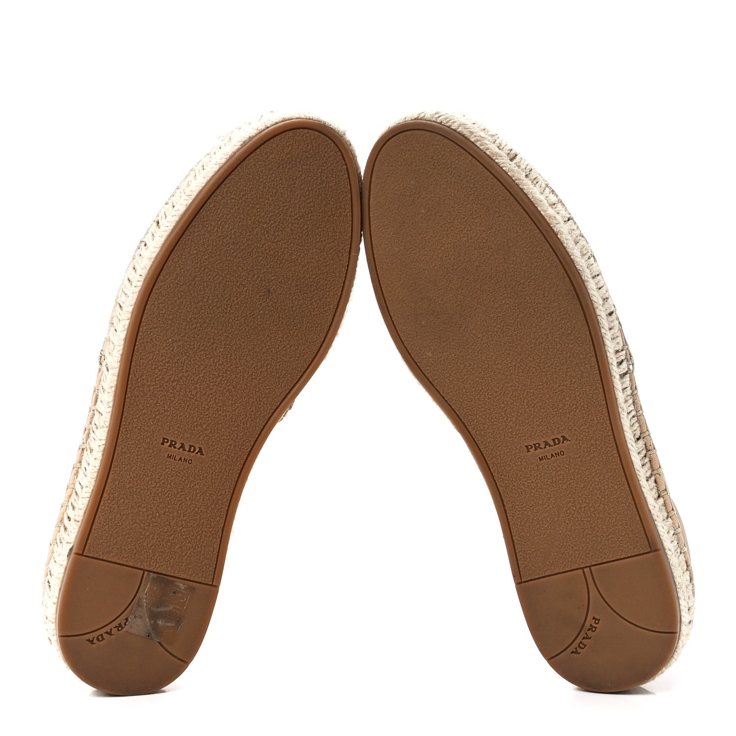 Prada Nappa Quilted Logo Espadrilles 36 Beige 5 of 8