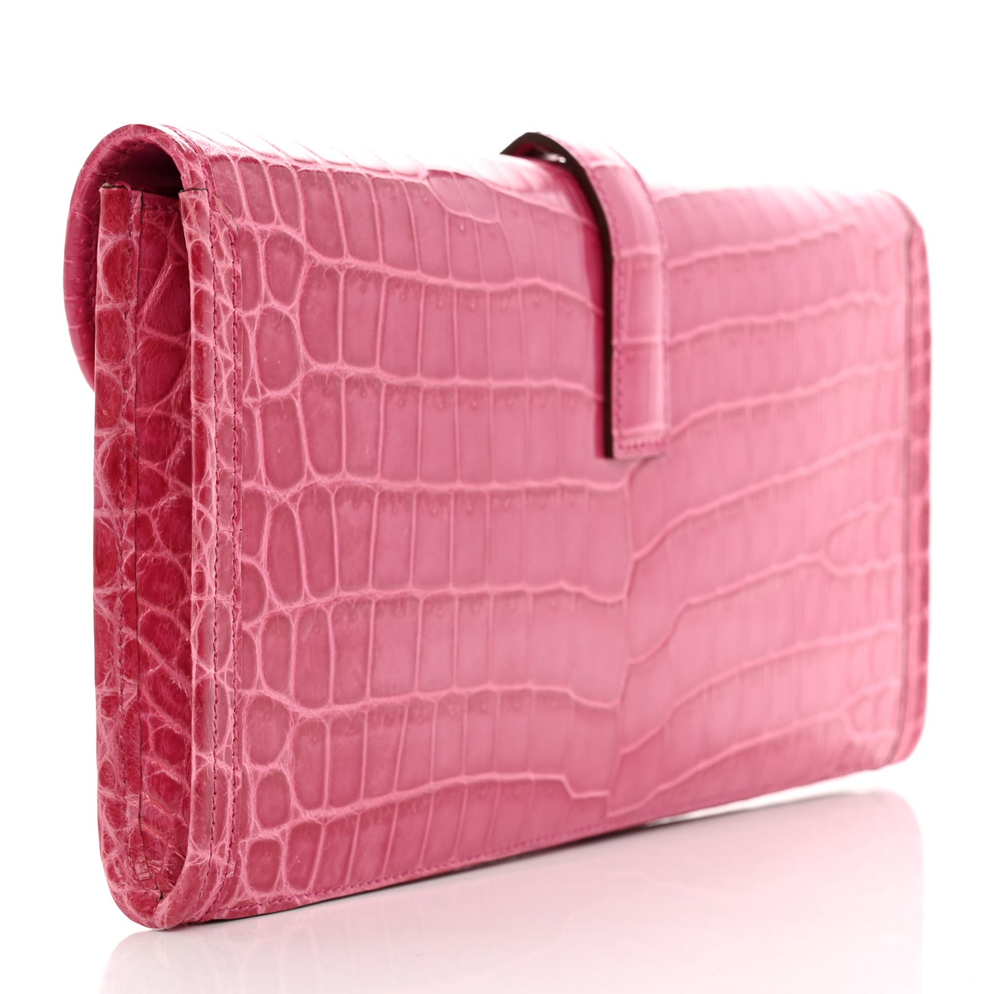 Shiny Niloticus Crocodile Jige Elan 29 Clutch Rose Tyrien