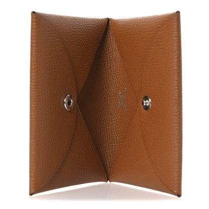 Hermes Epsom Calvi Card Case Gold 5 of 10