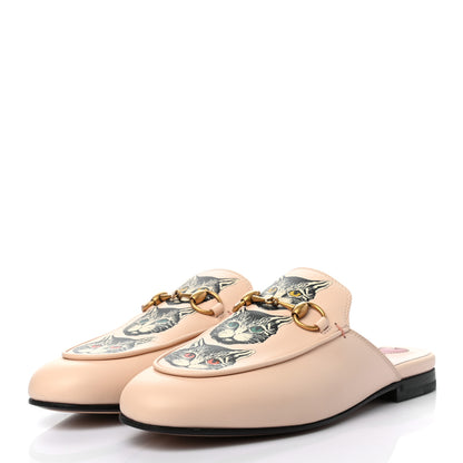 Gucci Calfskin Mystic Cat Womens Princetown Slippers 35 Mill Pink Multicolor 3 of 9