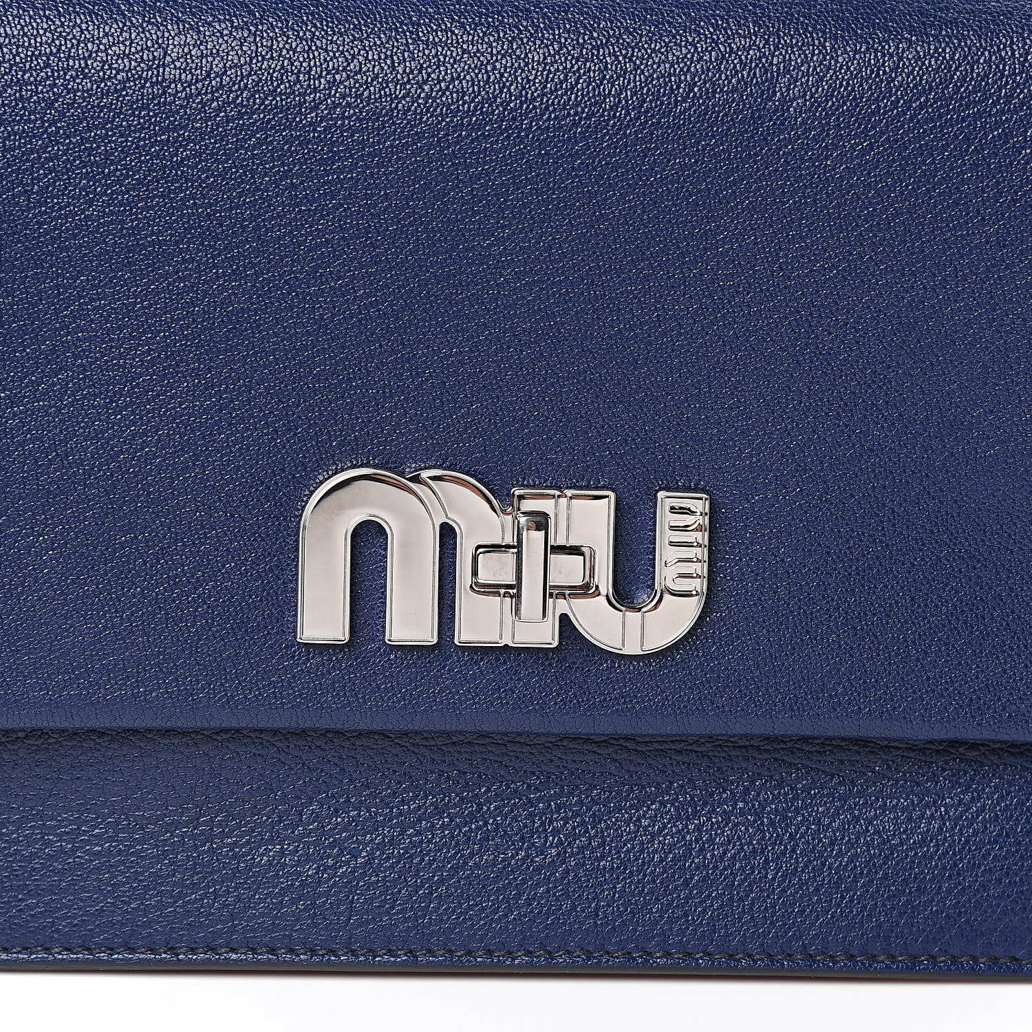 Miu Miu Goatskin Madras Miu Logo Shoulder Bag Inchiostro Bruyere 11 of 11