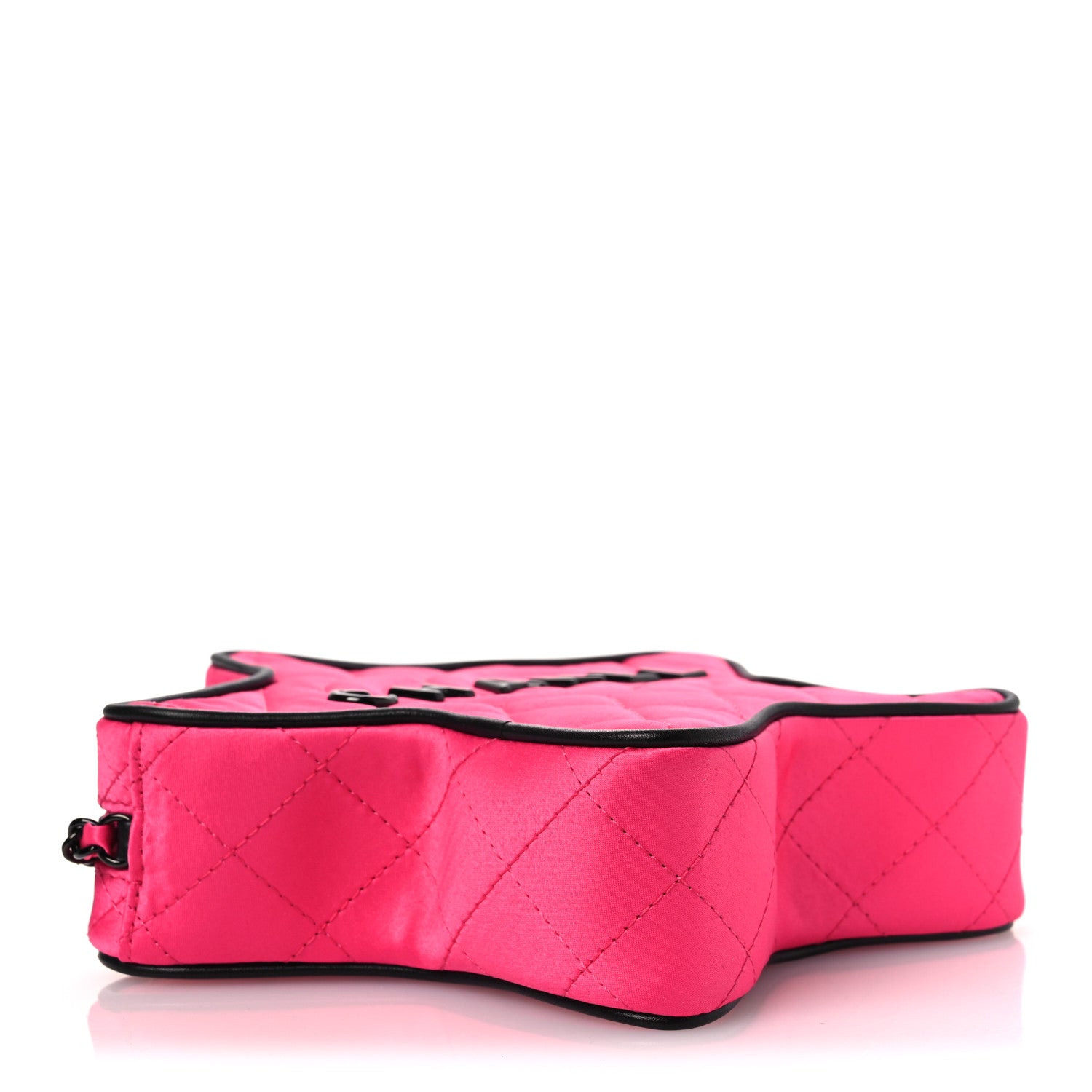Chanel Satin Quilted Walk Of Fame Star Bag Fuchsia Black 4 of 11