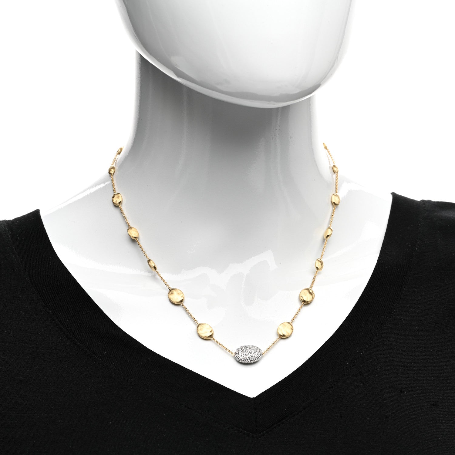 Marco Bicego 18K Yellow Gold Diamond Siviglia Graduated Necklace 2 of 5