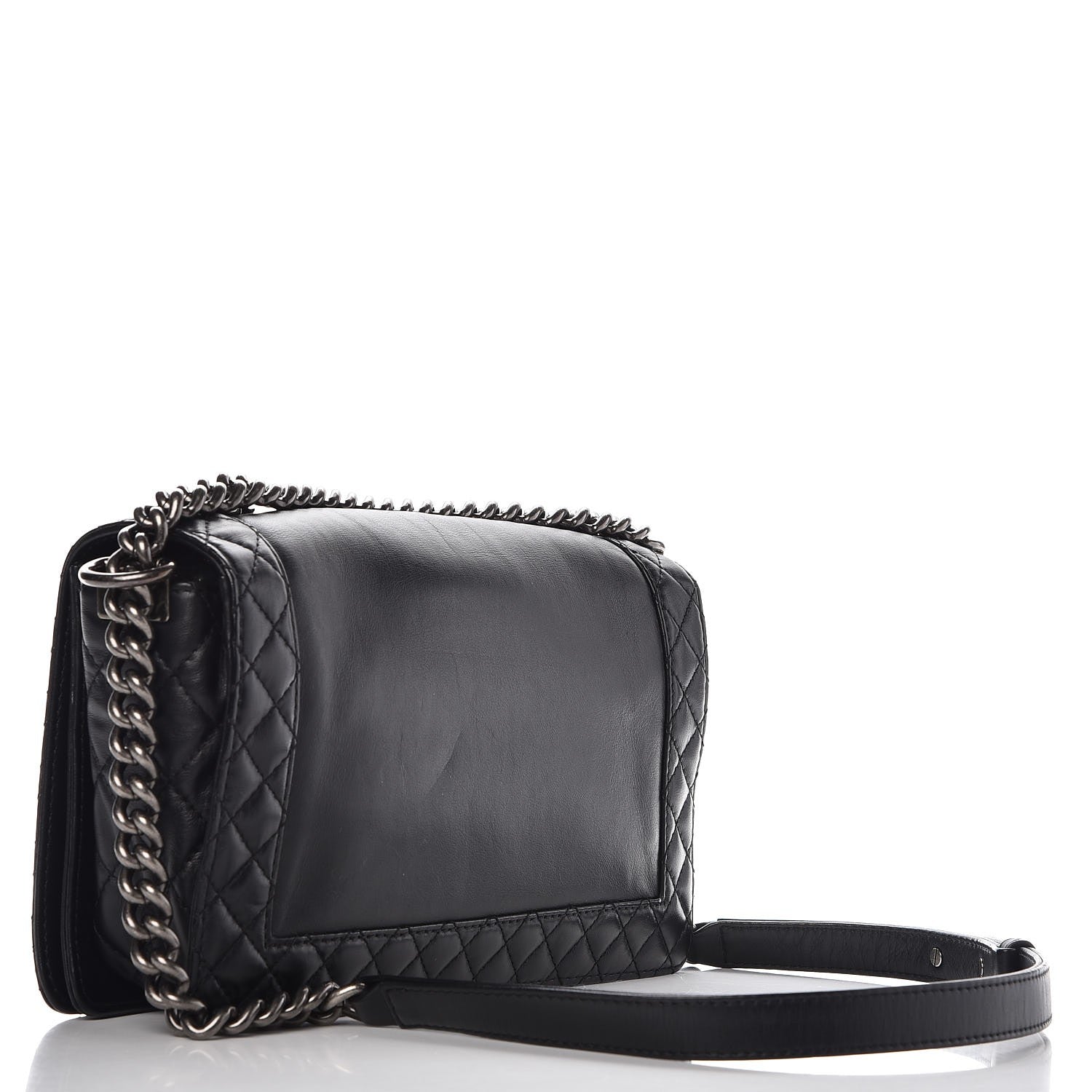 Chanel Calfskin Enchained New Medium Boy Flap Black 2 of 9