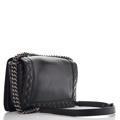 Chanel Calfskin Enchained New Medium Boy Flap Black 2 of 9
