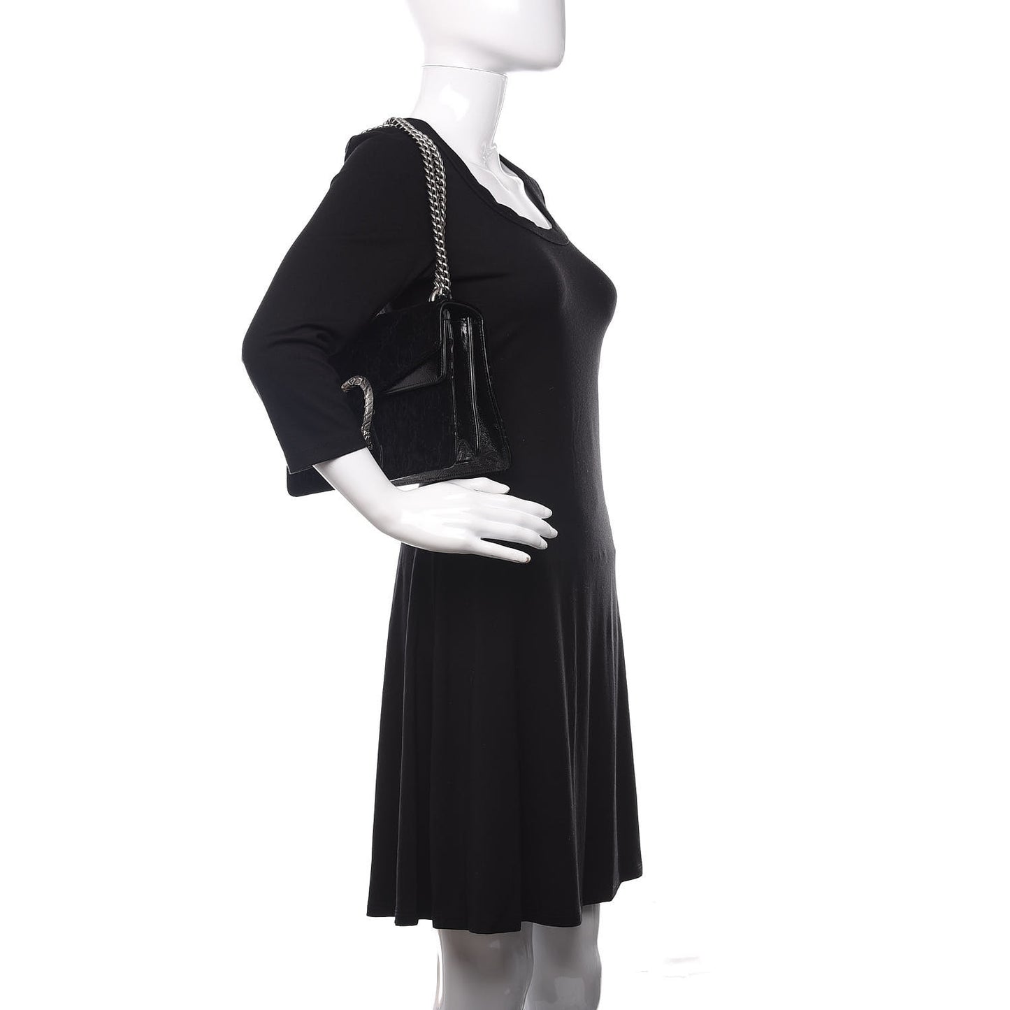 Velvet GG Monogram Small Dionysus Shoulder Bag Black
