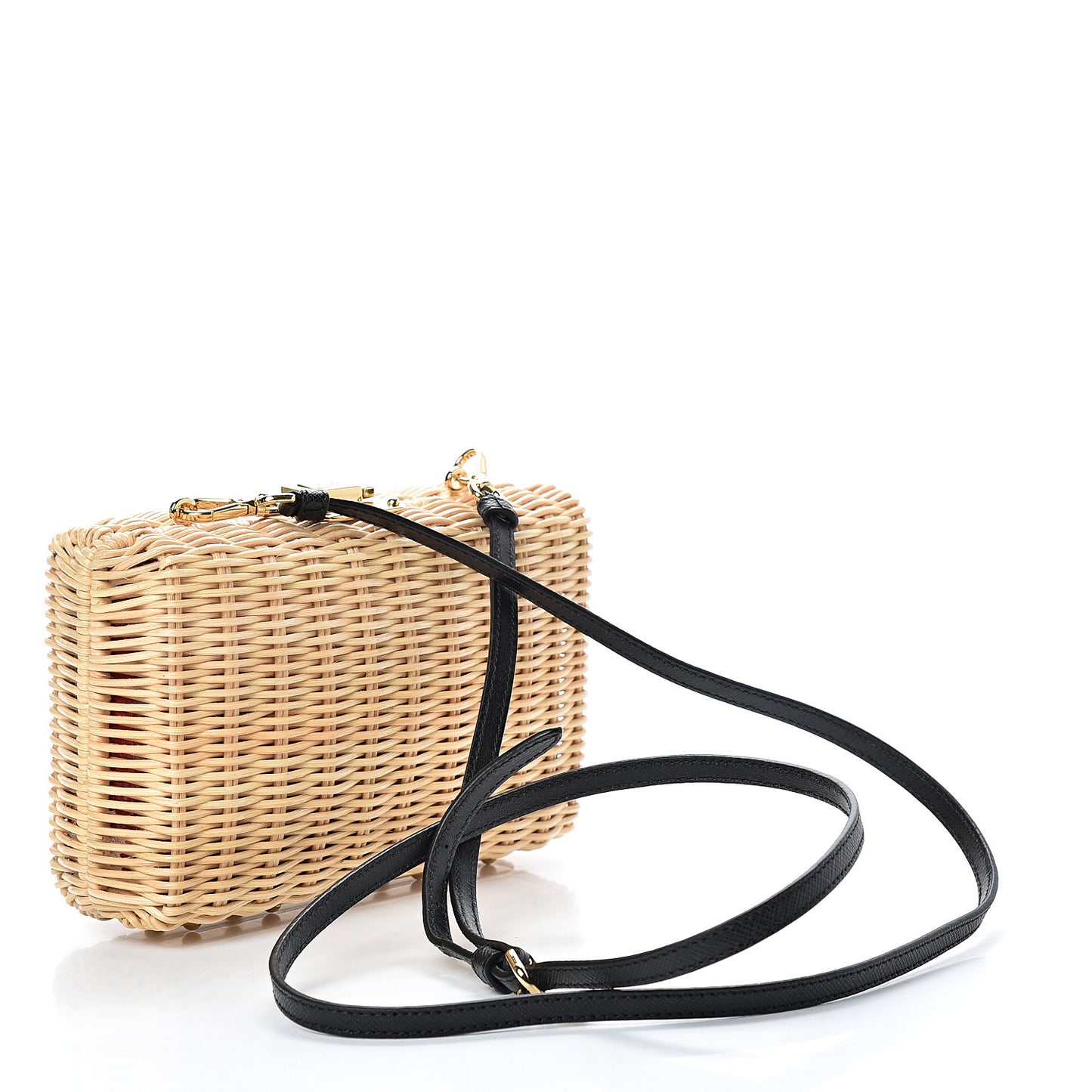 Wicker Saffiano Hibiscus Print Crossbody Clutch Rosso