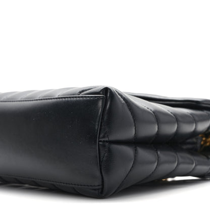 Saint Laurent Calfskin Y Quilted Monogram Small Loulou Chain Satchel Black 8 of 9
