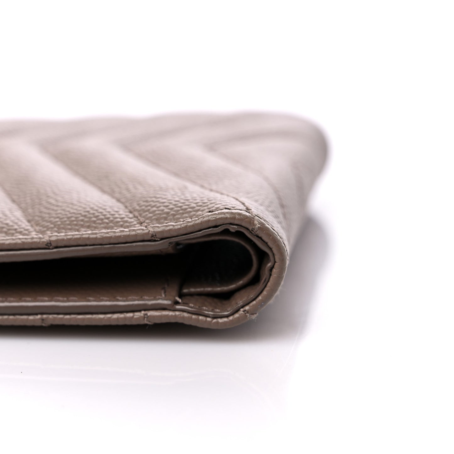 Grain De Poudre Matelasse Chevron Monogram Zipped Two-Part Wallet Dark Latte