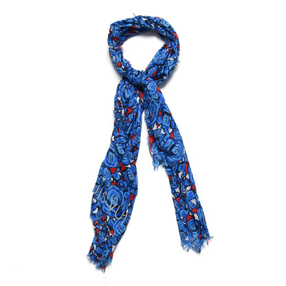 Louis Vuitton Modal Silk Rock'n'Roses Stole Blue 1 of 6
