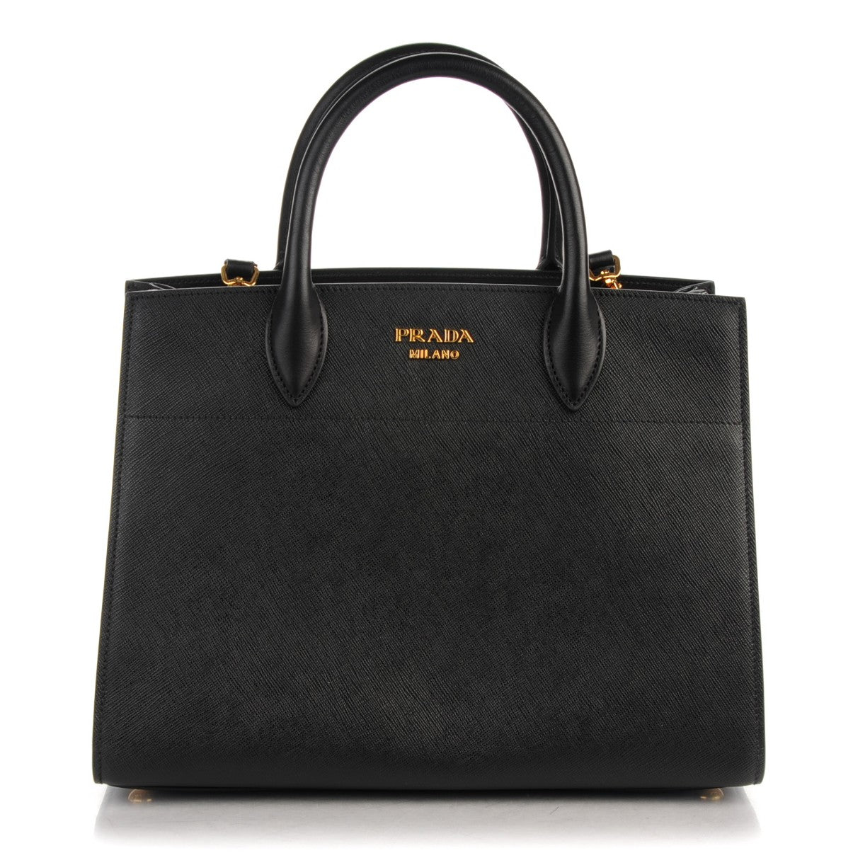 Saffiano Calfskin Bibliothèque Top Handle Nero Black Bianco