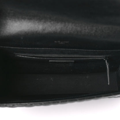 Saint Laurent Grain De Poudre Textured Mixed Matelasse Large Triquilt Monogram Monochrome Satchel Black 5 of 9