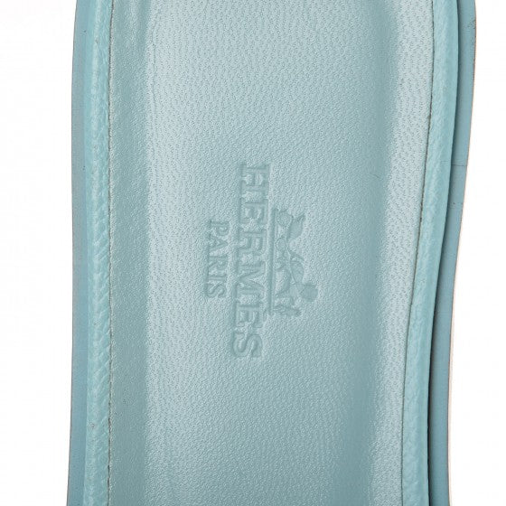 Hermes Epsom Oran Sandals 38.5 Bleu Ciel 9 of 12