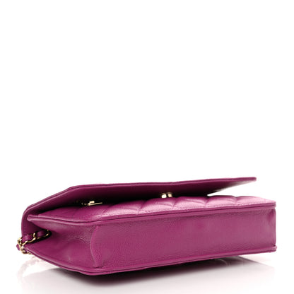 Chanel Caviar Quilted Wallet on Chain WOC Purple 4 of 11