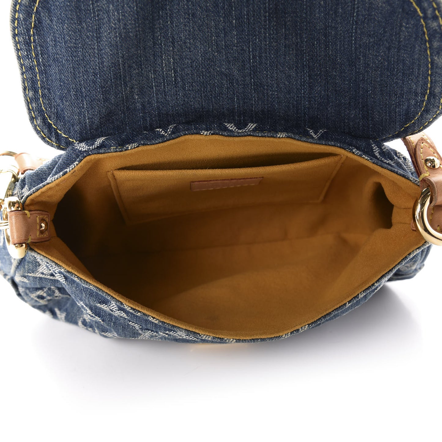 Monogram Denim Mini Pleaty Blue
