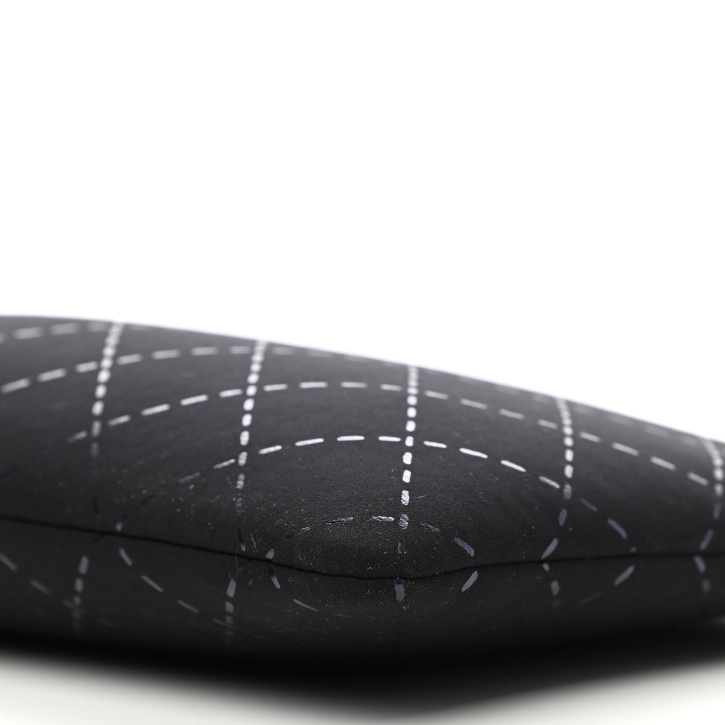 Neoprene Lambskin Printed Stitch Pouch With Handle Black
