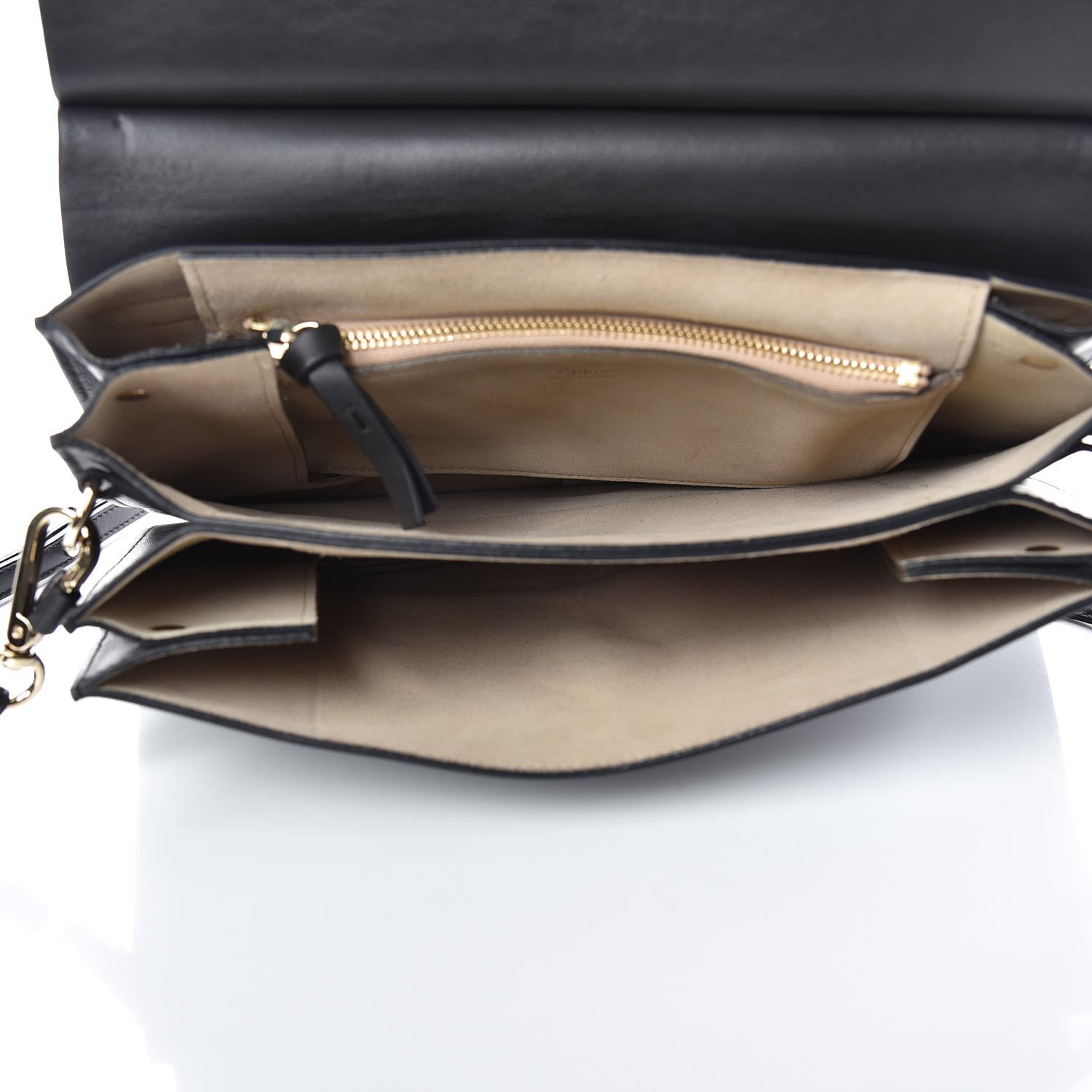 Chloe Suede Calfskin Medium Faye Shoulder Bag Carbon Grey 5 of 9