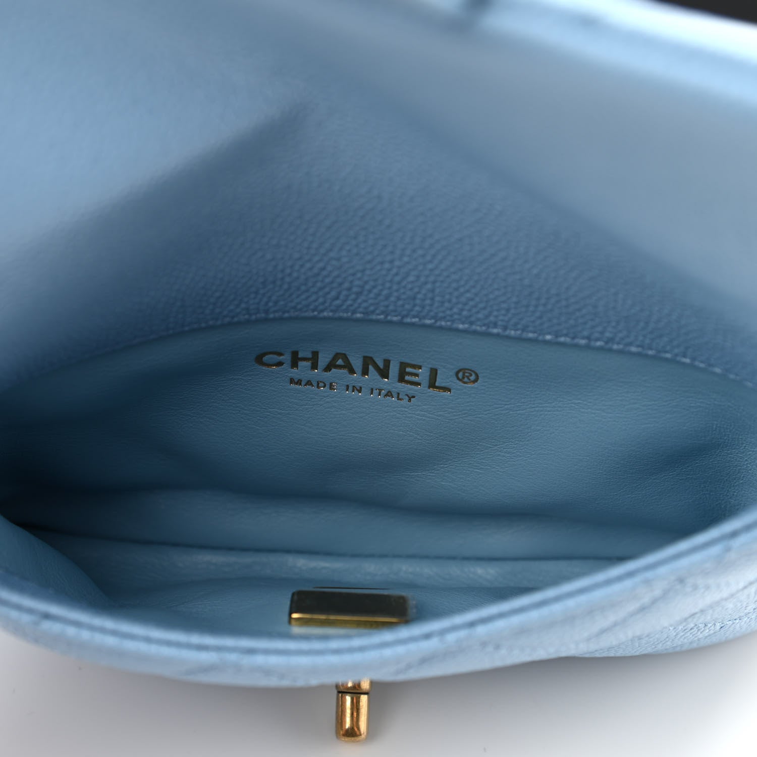 Chanel Shiny Caviar Pick Me Up Flap Belt Bag Light Blue 5 of 12