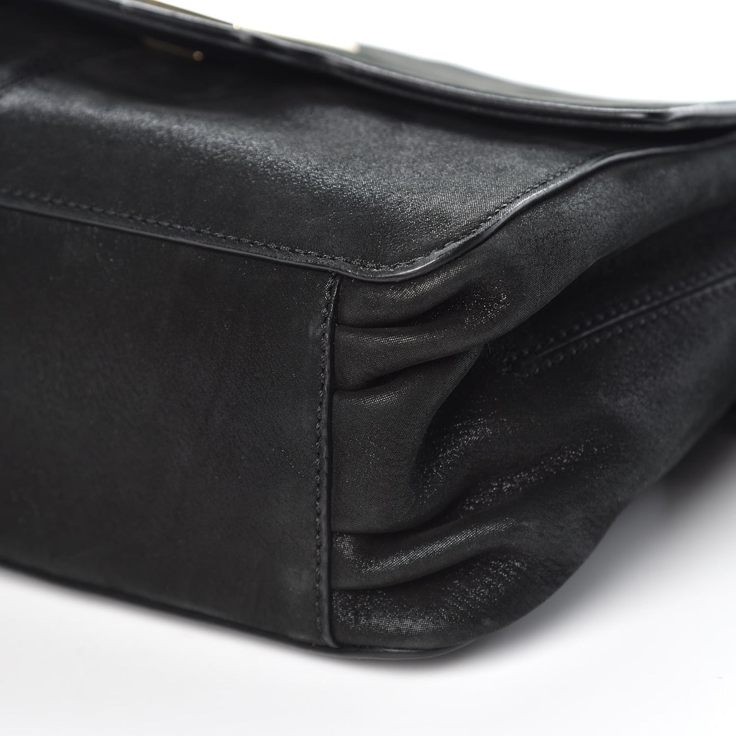 Metallic Nubuck Shoulder Bag Black
