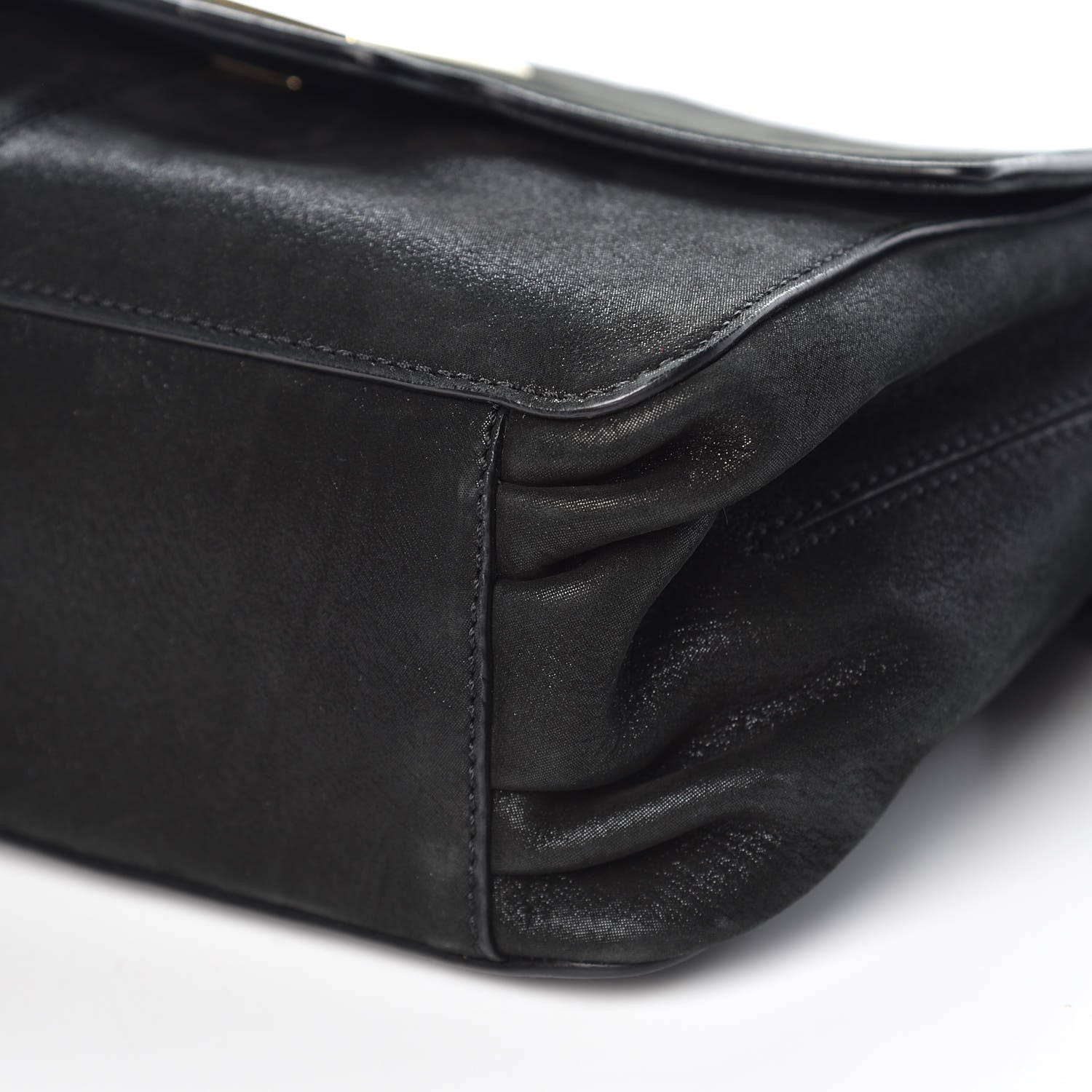 Fendi Metallic Nubuck Shoulder Bag Black 11 of 12