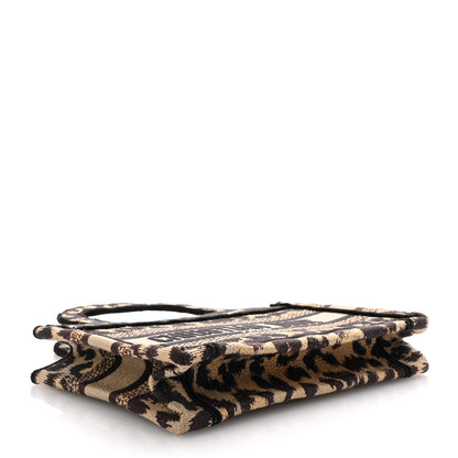 Christian Dior Canvas Mizza Embroidered Mini Leopard Book Tote Beige 4 of 10