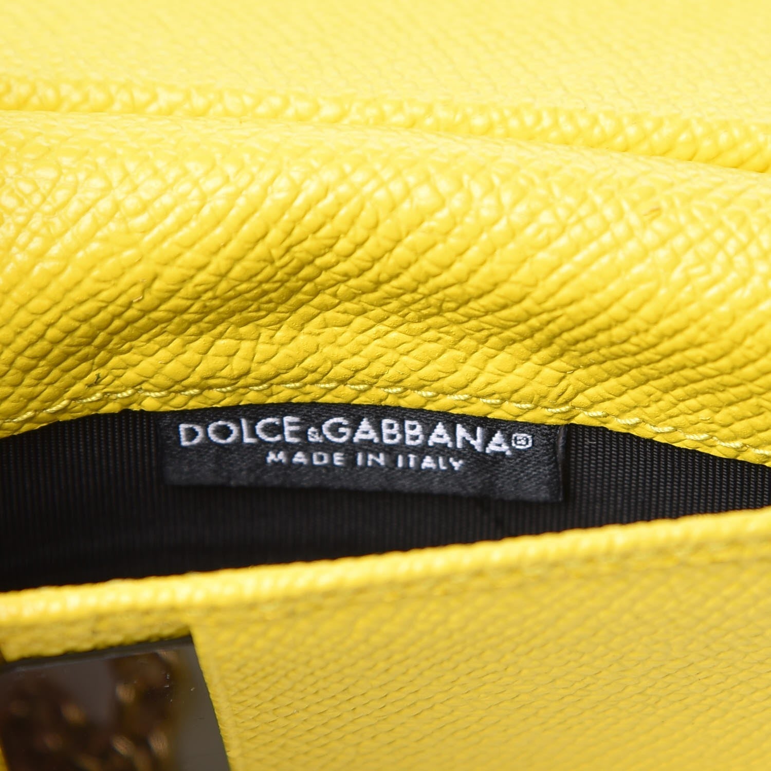 Dolce & Gabbana Dauphine Lemon Print Wallet On Chain Yellow White 8 of 9