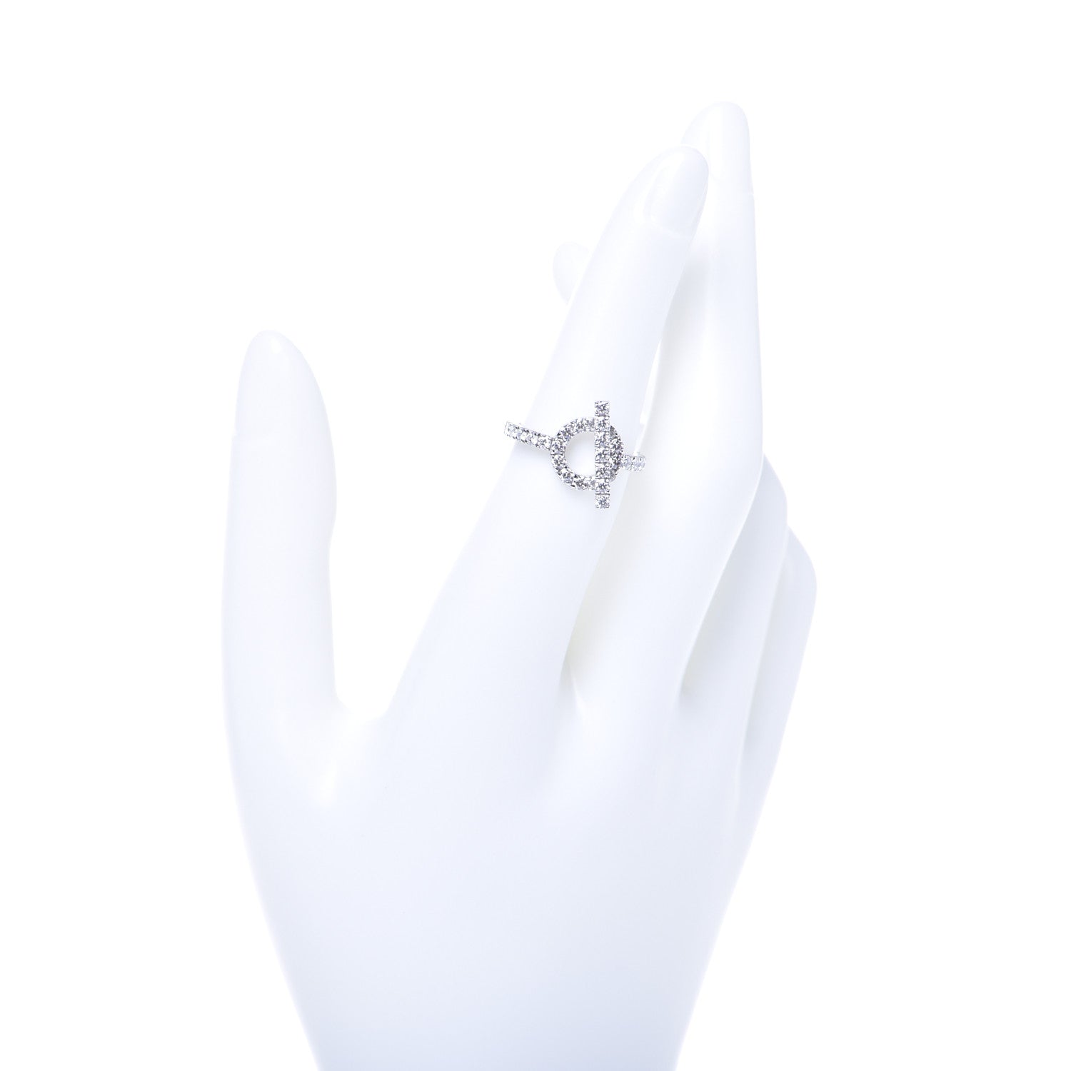 Hermes 18K White Gold Diamond Finesse Ring 52 6 2 of 6