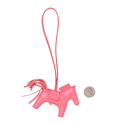 Hermes Milo Lambskin Grigri Rodeo Horse Bag Charm PM Rose Azalee 2 of 5