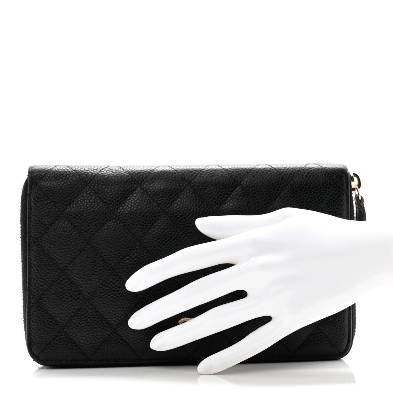 Chanel Caviar Quilted Large Zip Around Organizer Wallet Black 2 of 10