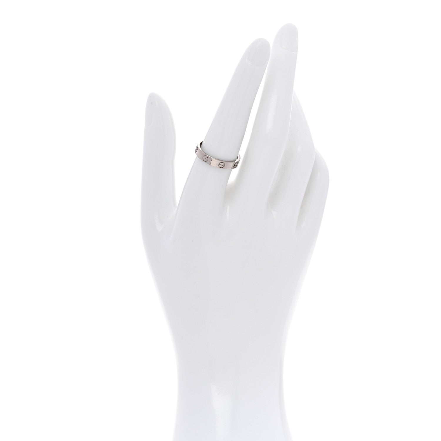 Cartier 18K White Gold 3.5mm LOVE Wedding Band Ring 55 7.25 2 of 5
