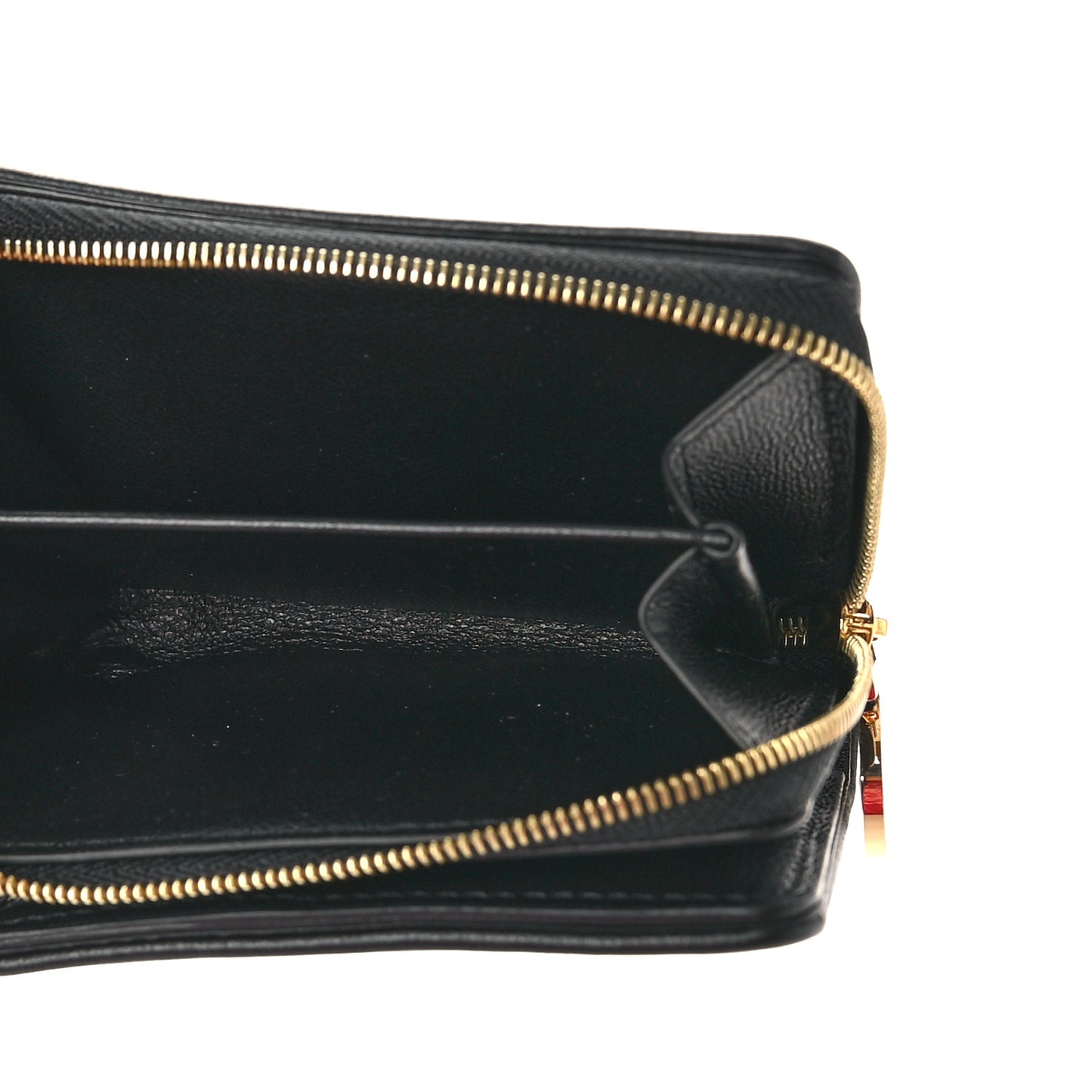 Lambskin Embossed Monogram Lou Coussin Wallet Black