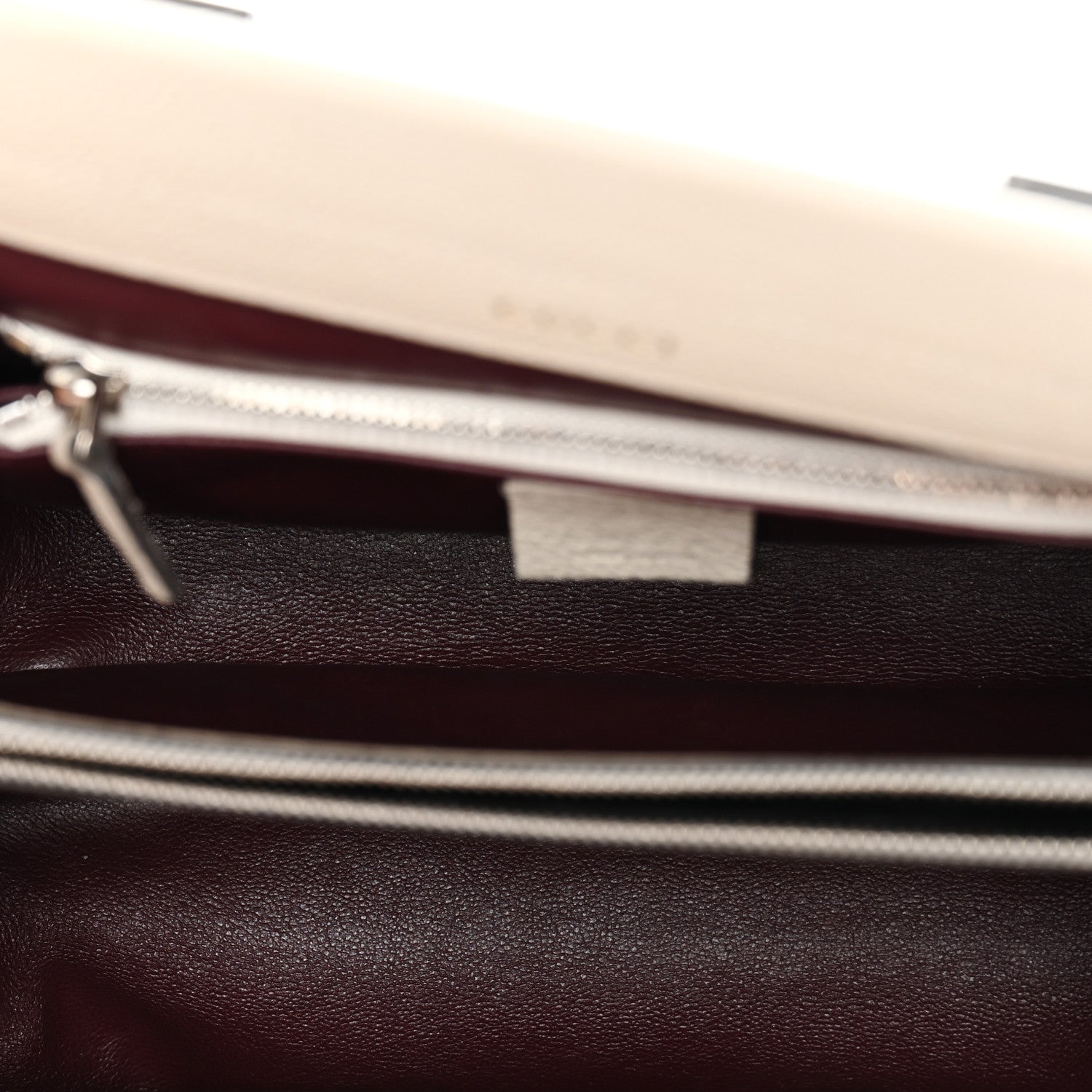 Gucci Grainy Calfskin Small Zumi Top Handle Bag Mystic White 5 of 10