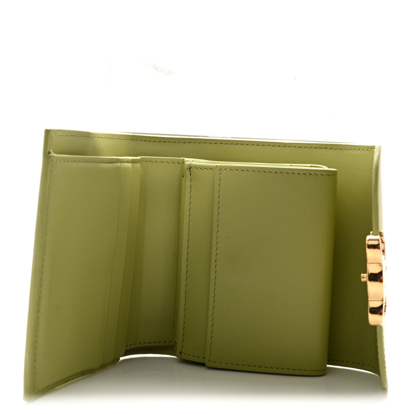 Shiny Calfskin Small Triomphe Wallet Light Jade