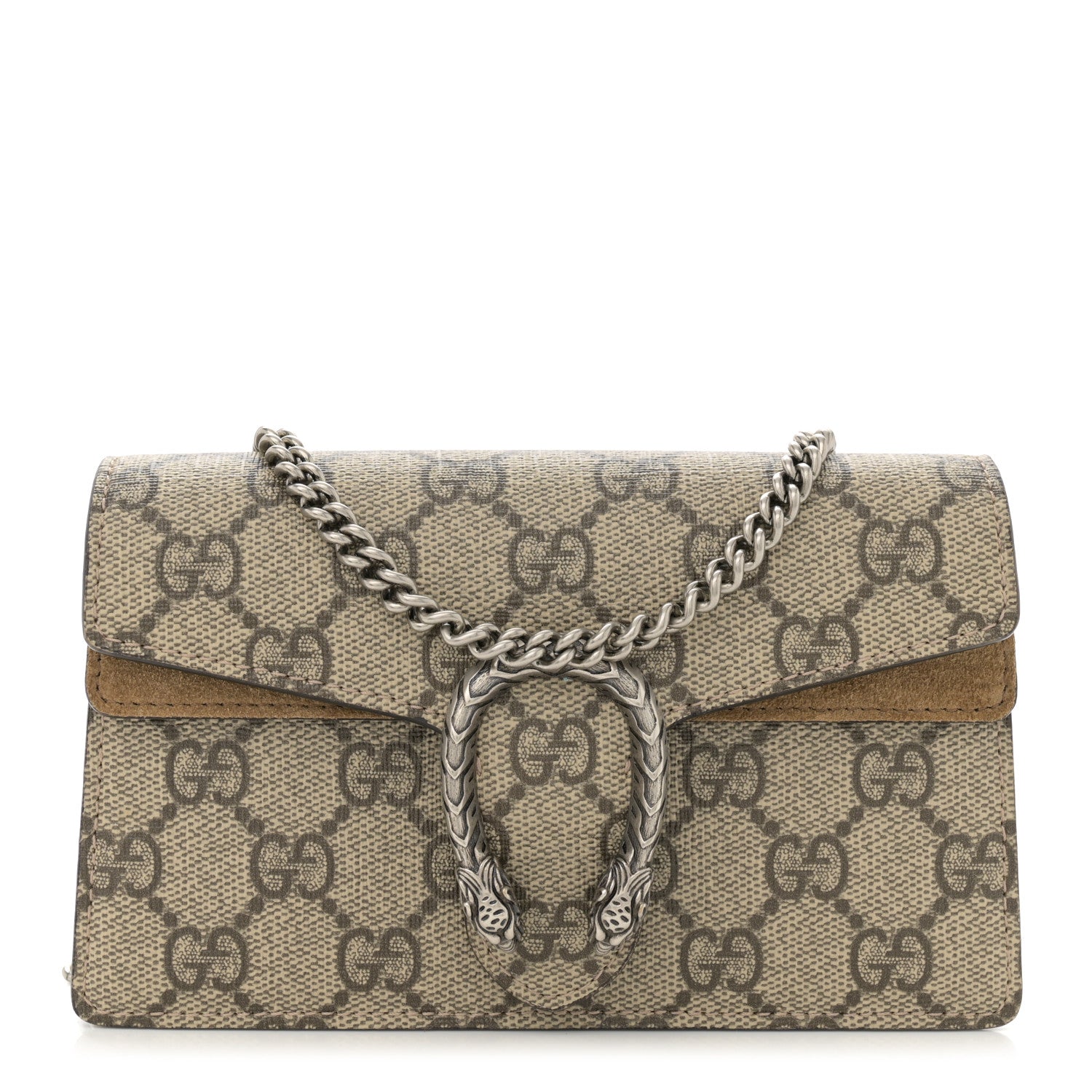 Gucci GG Supreme Monogram Super Mini Dionysus Shoulder Bag Taupe 1 of 11