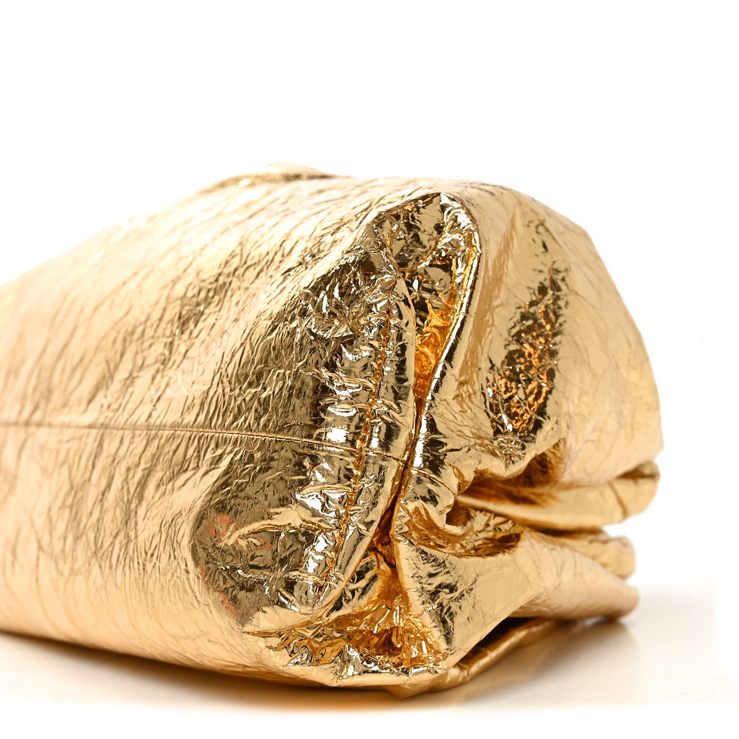 Bottega Veneta Metallic Crinkled Lambskin The Pouch Oversized