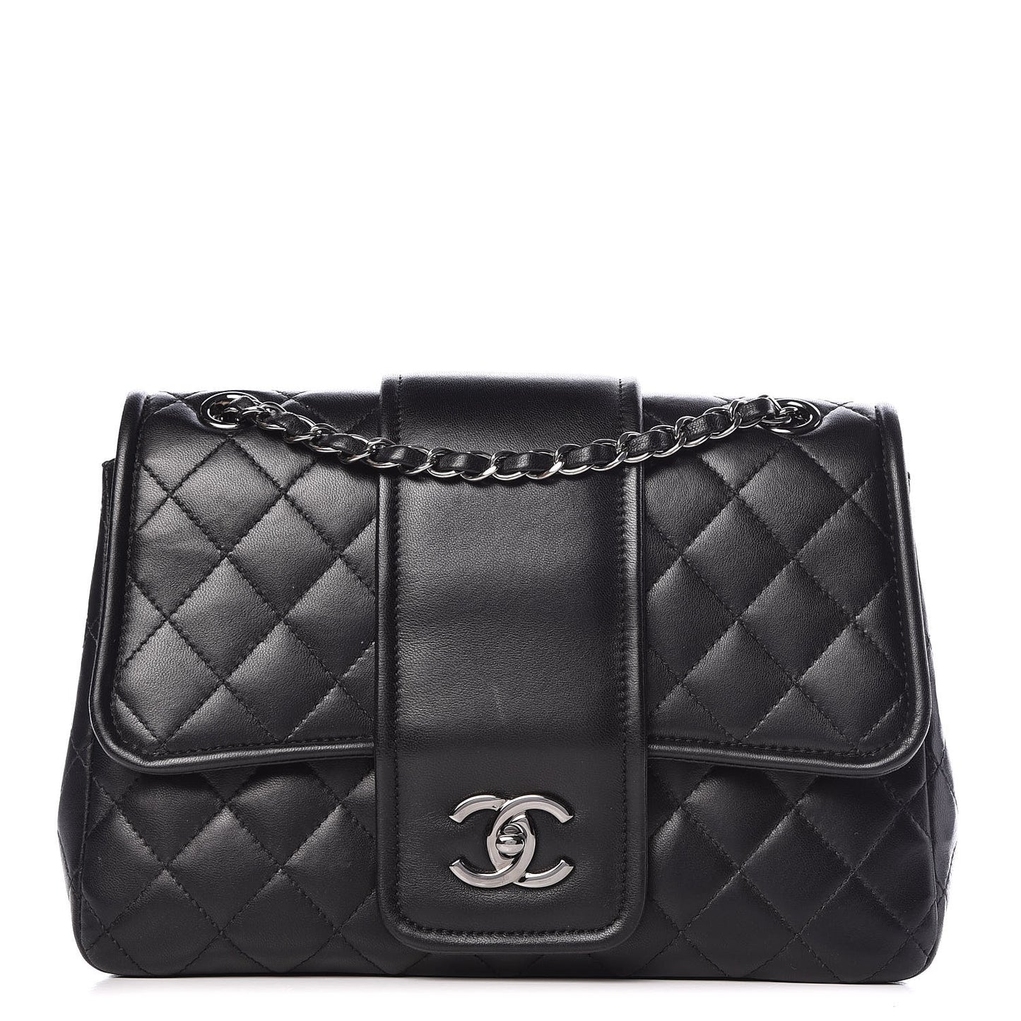 Lambskin Quilted Elementary Chic Flap Black