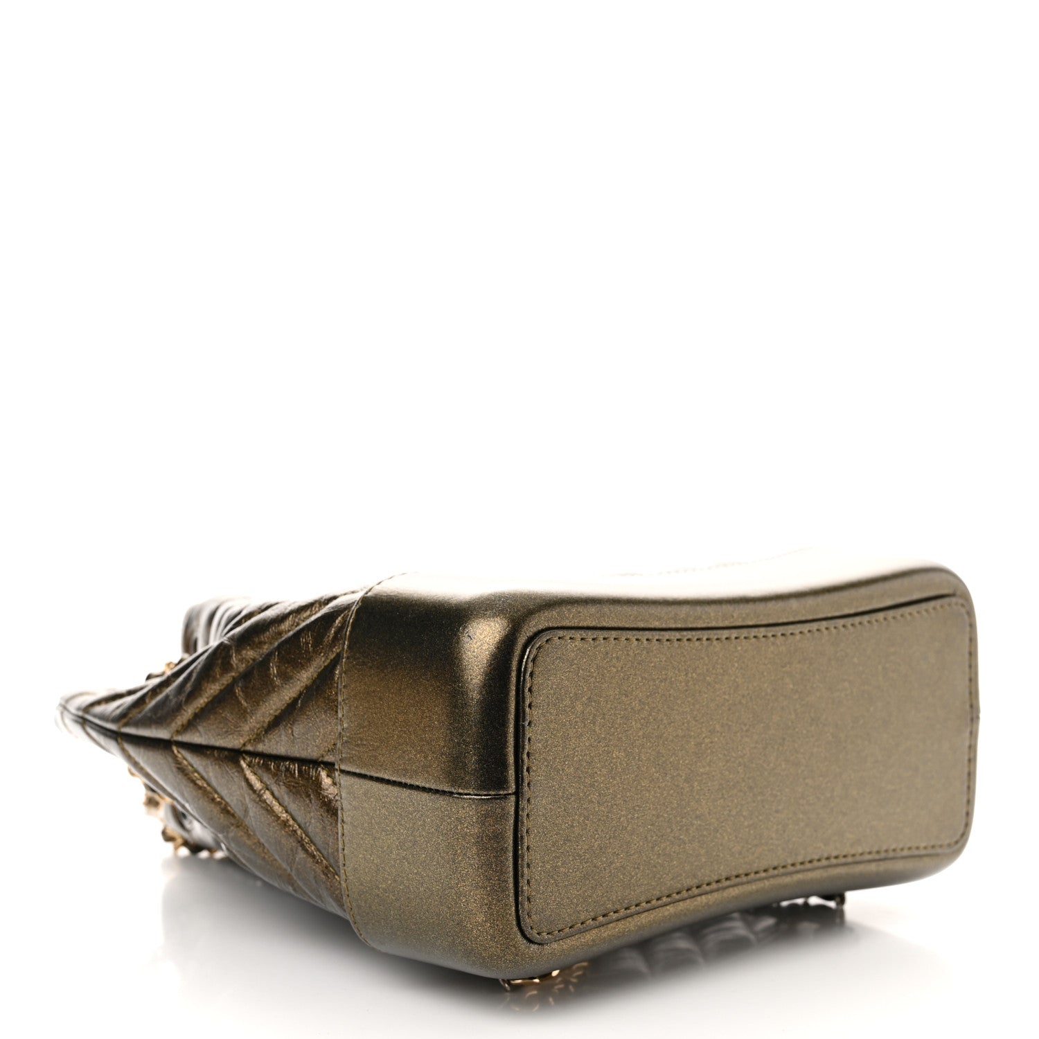 Chanel Metallic Aged Calfskin Chevron Quilted Small Gabrielle Backpack Gold 4 of 10