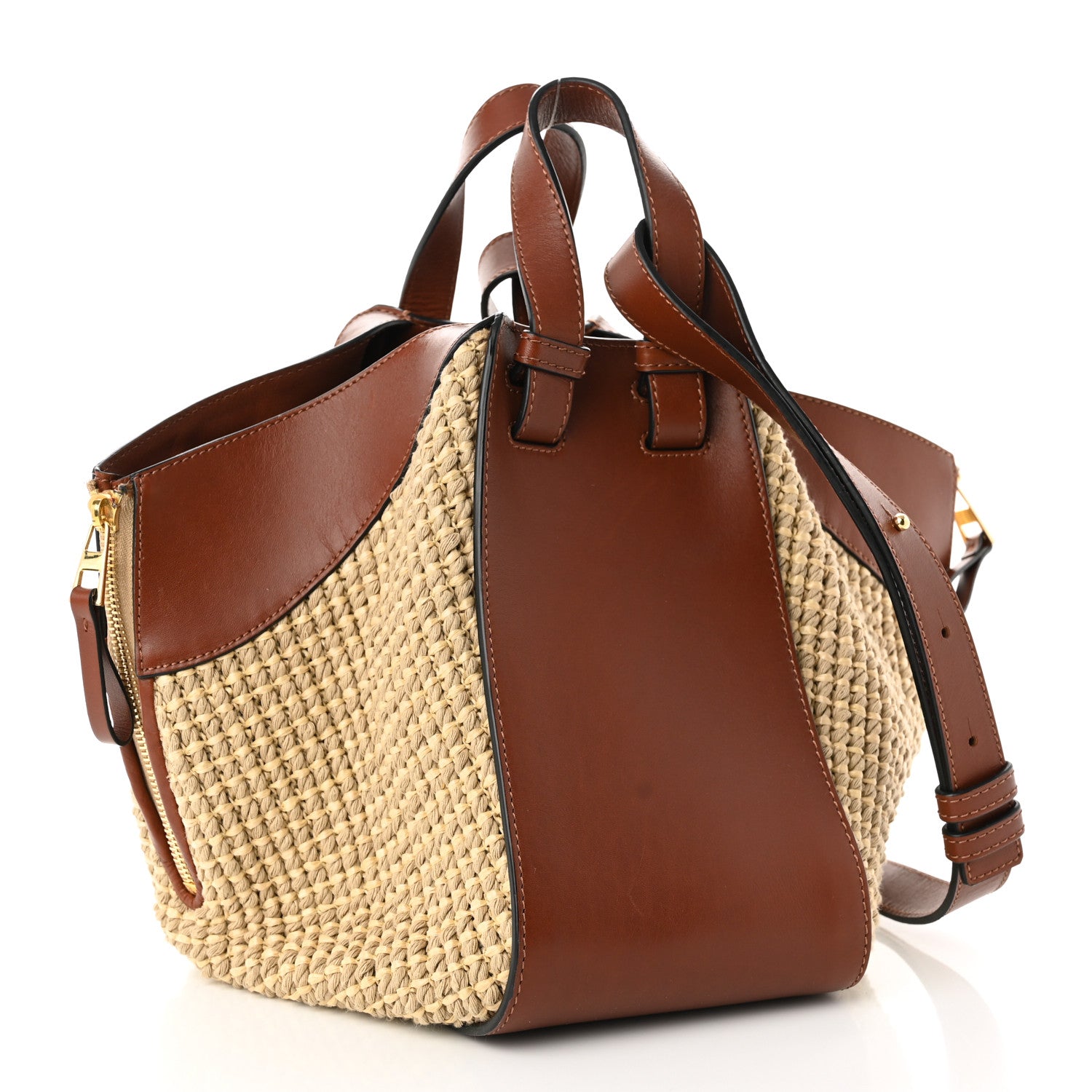 Loewe Calfskin Crochet Small Hammock Shoulder Bag Tan Natural 2 of 9
