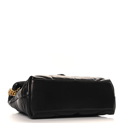 Saint Laurent Lambskin Quilted Small Loulou Puffer Monogram Chain Satchel Black 4 of 10