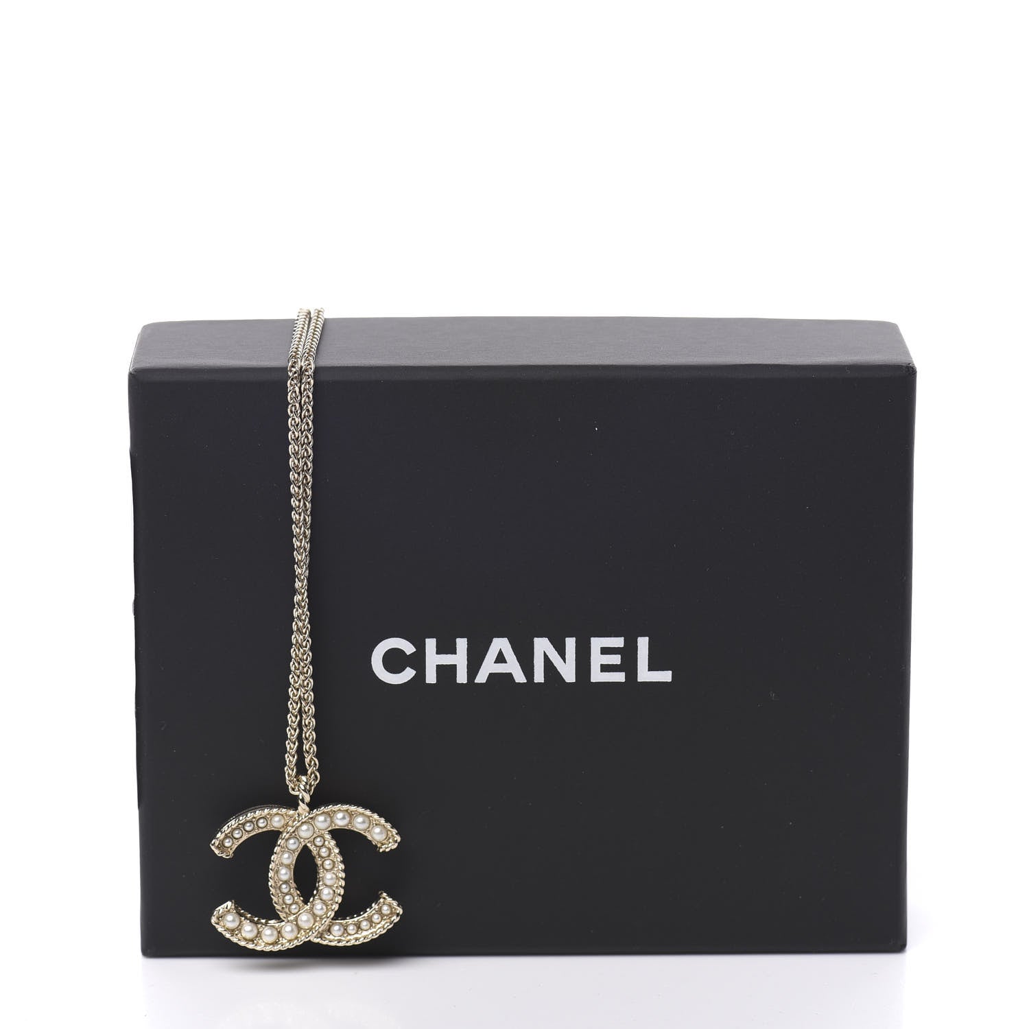 Chanel Pearl CC Pendant Necklace Gold 5 of 5