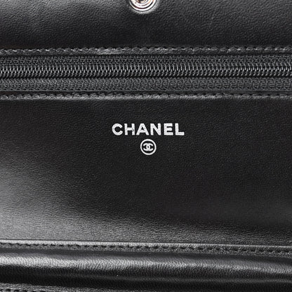 Chanel Lambskin Quilted Wallet On Chain WOC Black 6 of 11