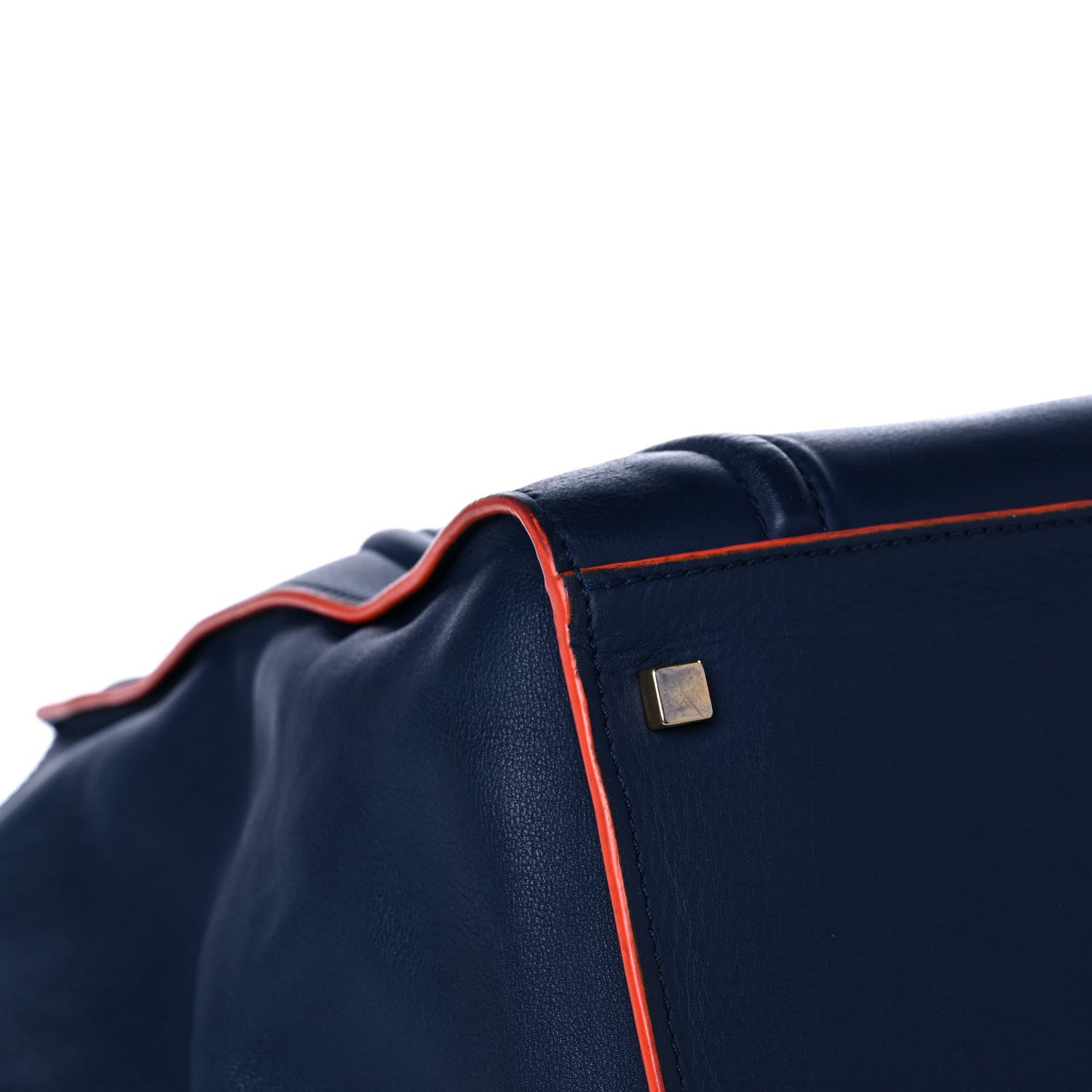 Celine Supple Calfskin Large Phantom Luggage Navy Blue Orange 11 of 13