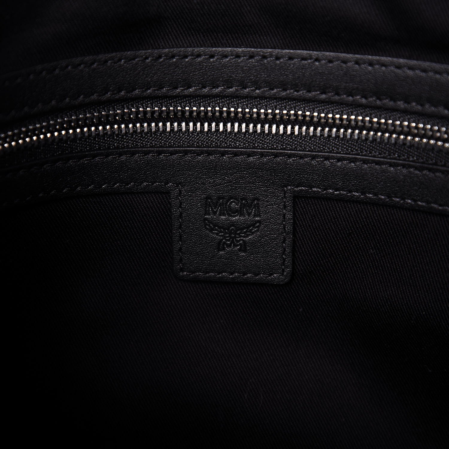 MCM Visetos Medium Zip Pouch Black 7 of 7